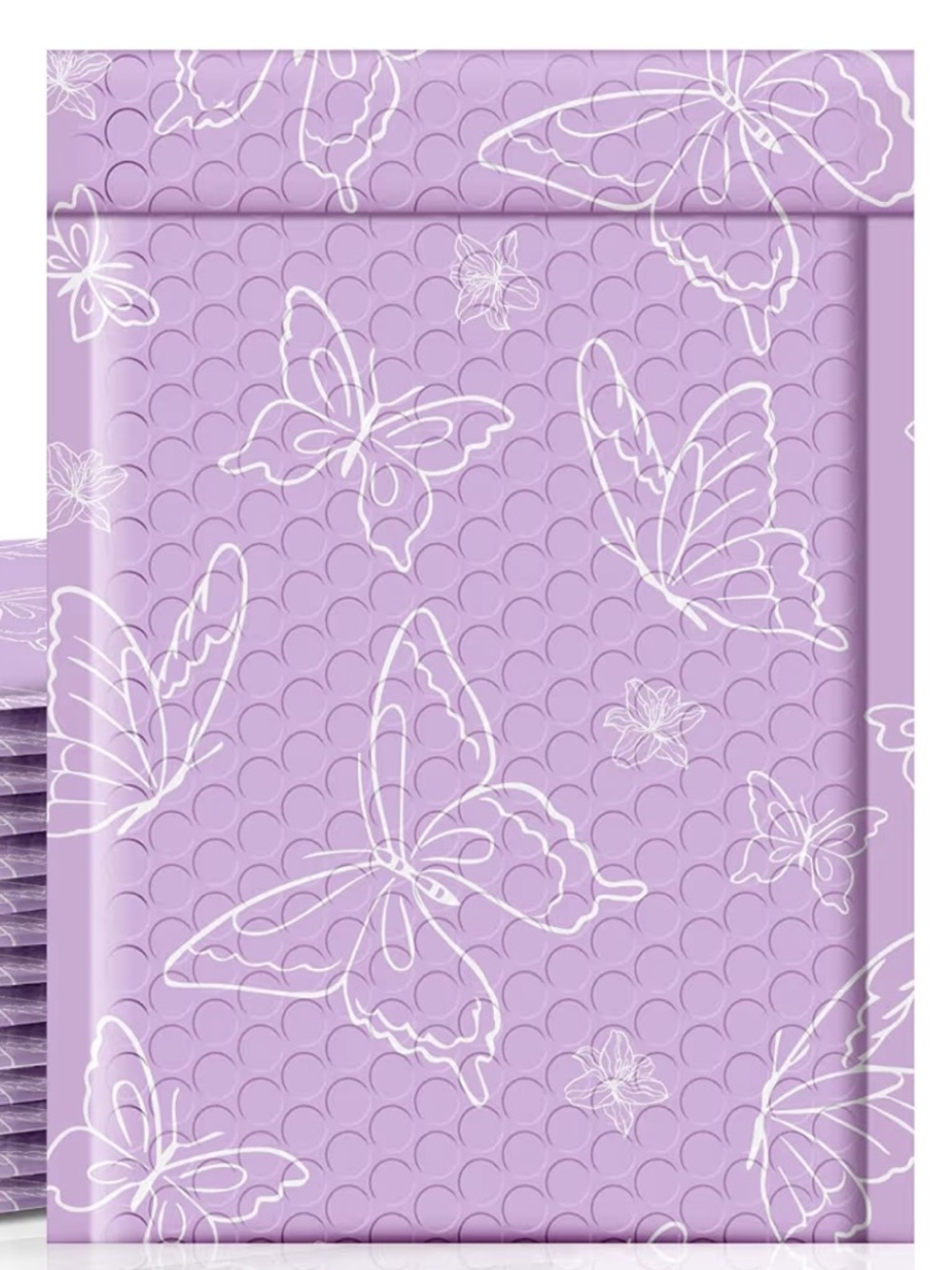 💜10 pack Bubble Envelope 6 x 9 inch Purple Butterfly